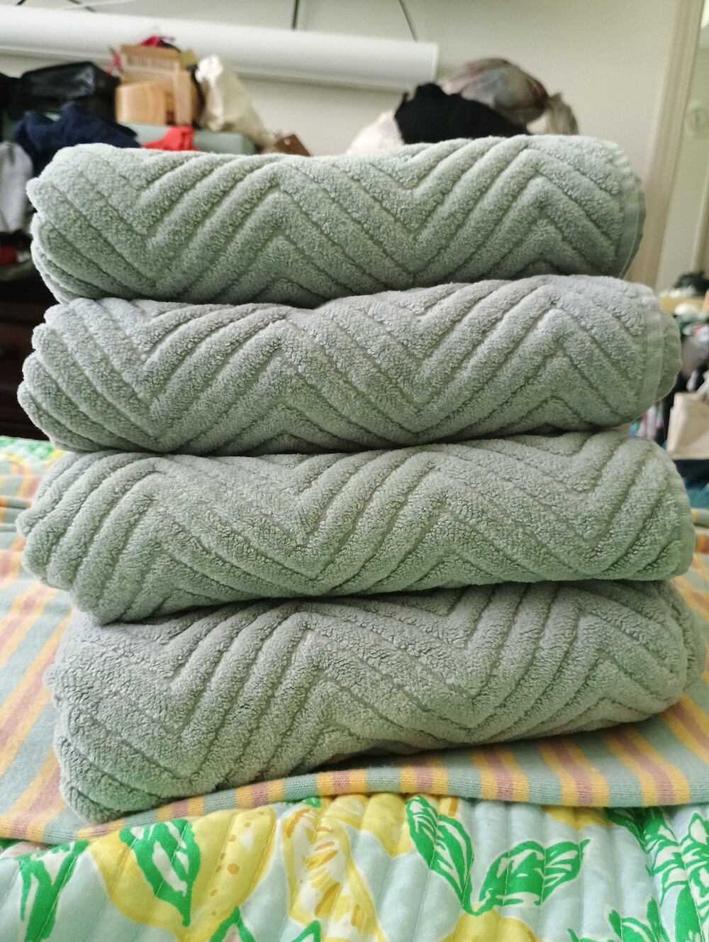 Pottery Barn Blue Gray Hand towels - Pack Of 4
